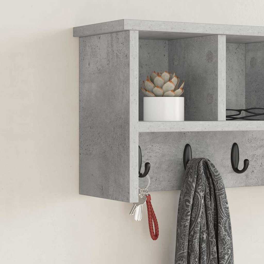 Wall-Mounted Coat Rack Wall-Mounted Concrete Grey
