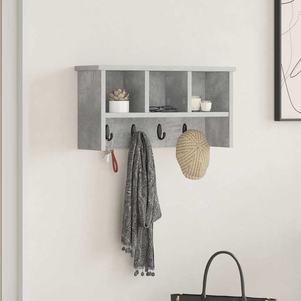 Wall-Mounted Coat Rack Wall-Mounted Concrete Grey