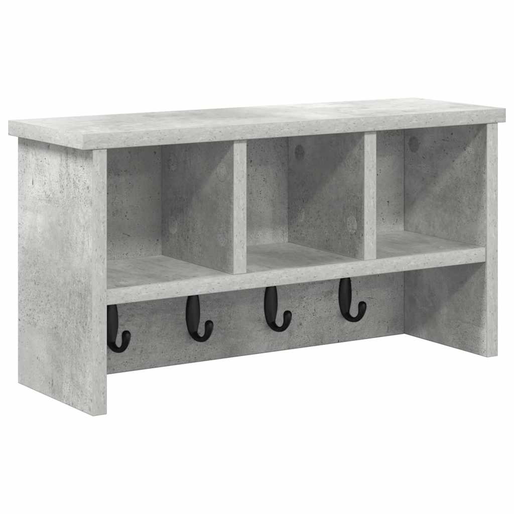 Wall-Mounted Coat Rack Wall-Mounted Concrete Grey