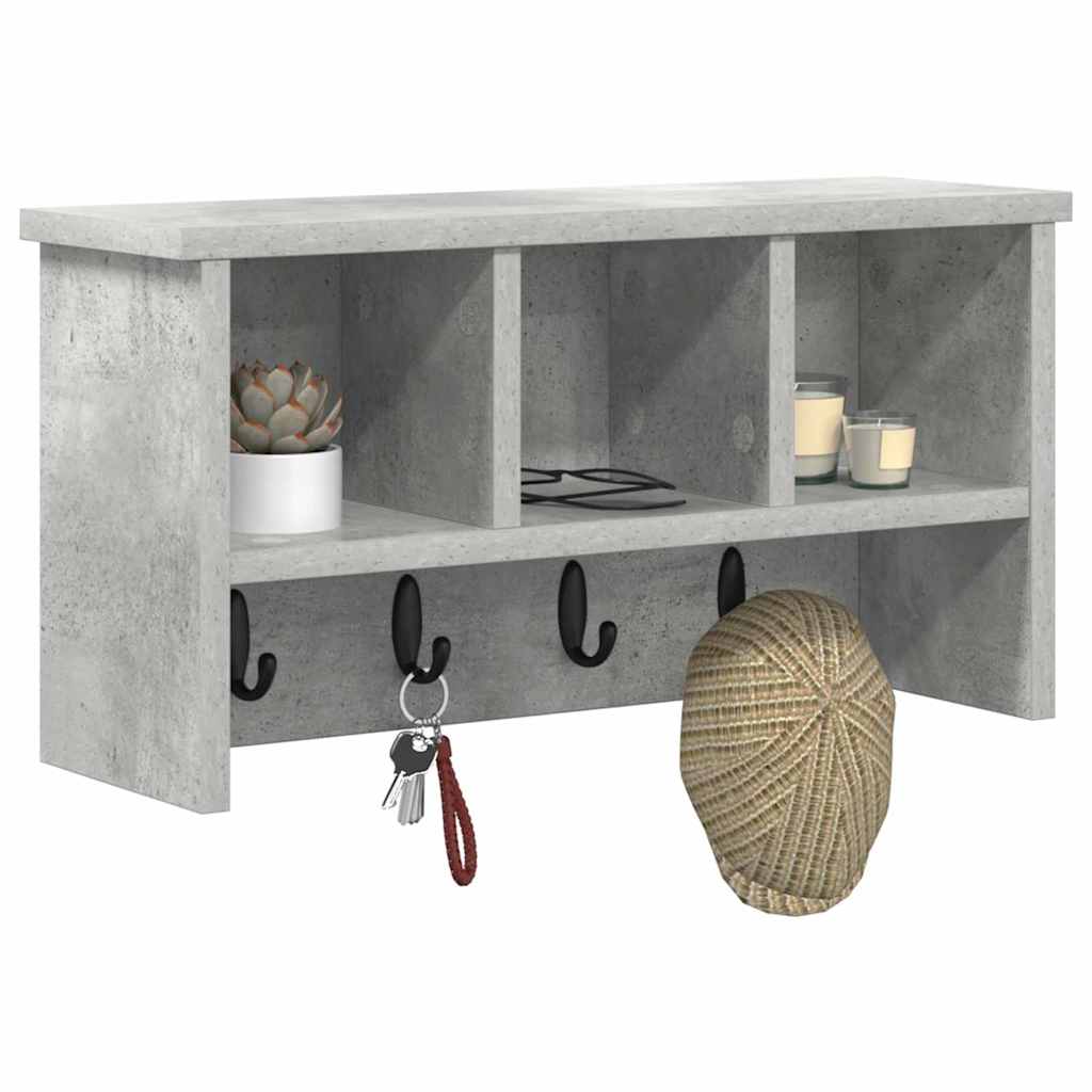 Wall-Mounted Coat Rack Wall-Mounted Concrete Grey