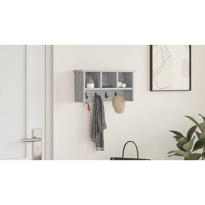 Wall-Mounted Coat Rack with Shelf Grey Sonoma 50 x 16 x 26 cm