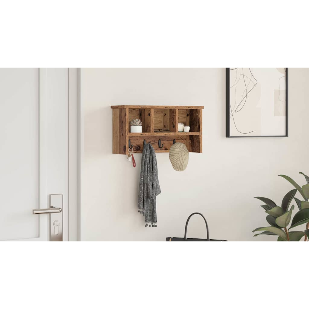 Wall-Mounted Coat Rack Old Wood 50 x 16 x 26 cm Engineered wood