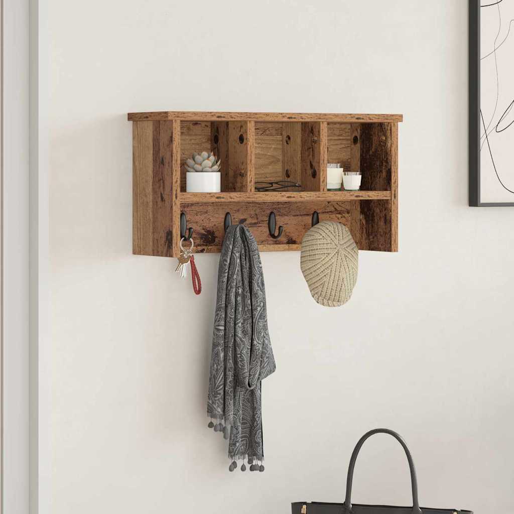 Wall-Mounted Coat Rack Old Wood 50 x 16 x 26 cm Engineered wood
