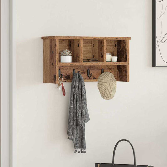 Wall-Mounted Coat Rack Old wood 50 x 16 x 26 cm Engineered wood