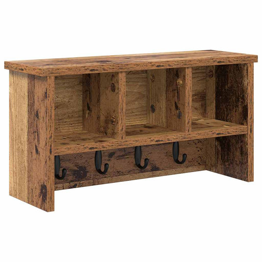 Wall-Mounted Coat Rack Wall-Mounted Old Wood 50 x 16 x 26 cm