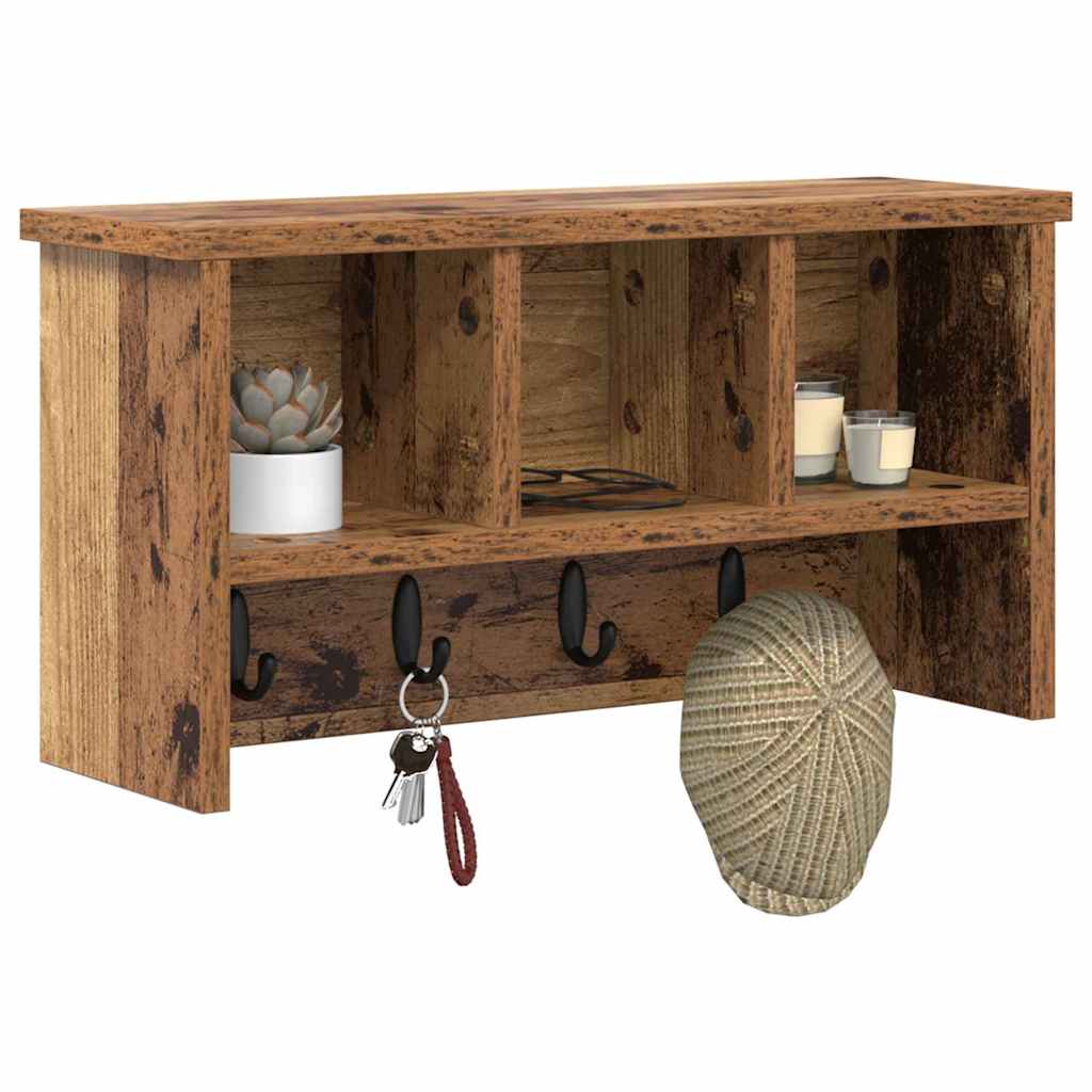 Wall-Mounted Coat Rack Old Wood 50 x 16 x 26 cm Engineered wood