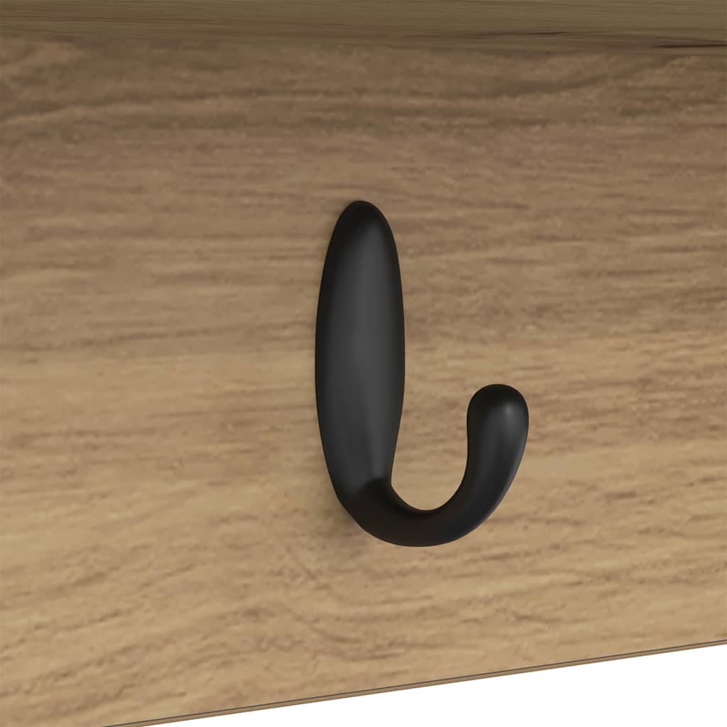 Wall-Mounted Coat Rack with Shelf Artisan Oak 50 x 16 x 26 cm