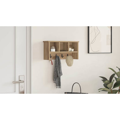 Wall-Mounted Coat Rack with Shelf Artisan Oak 50 x 16 x 26 cm