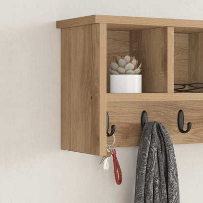 Wall-Mounted Coat Rack with Shelf Artisan Oak 50 x 16 x 26 cm