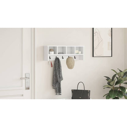 Wall-Mounted Coat Rack White 75 x 16 x 26 cm Engineered wood
