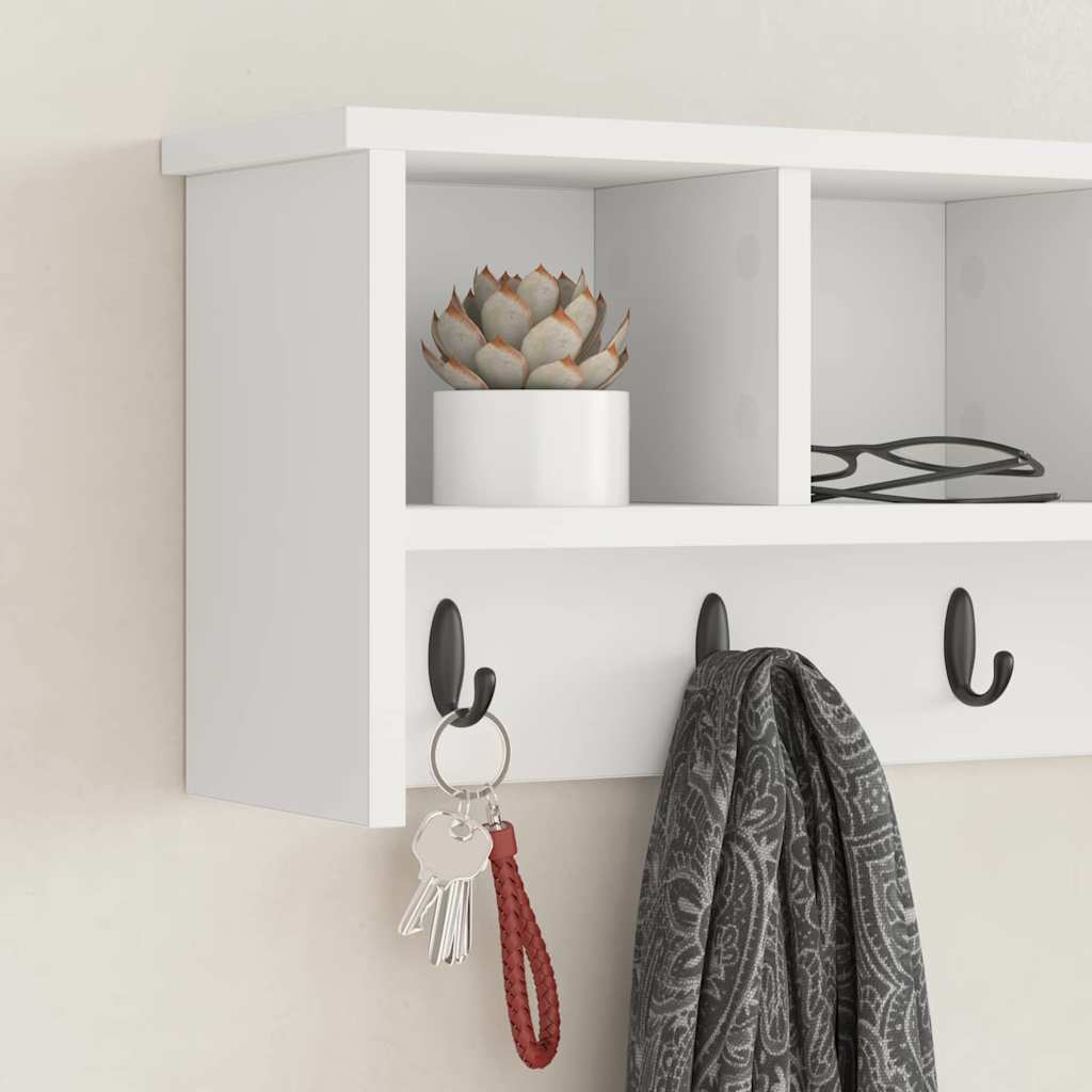 Wall-Mounted Coat Rack Wall-Mounted White 75 x 16 x 26 cm