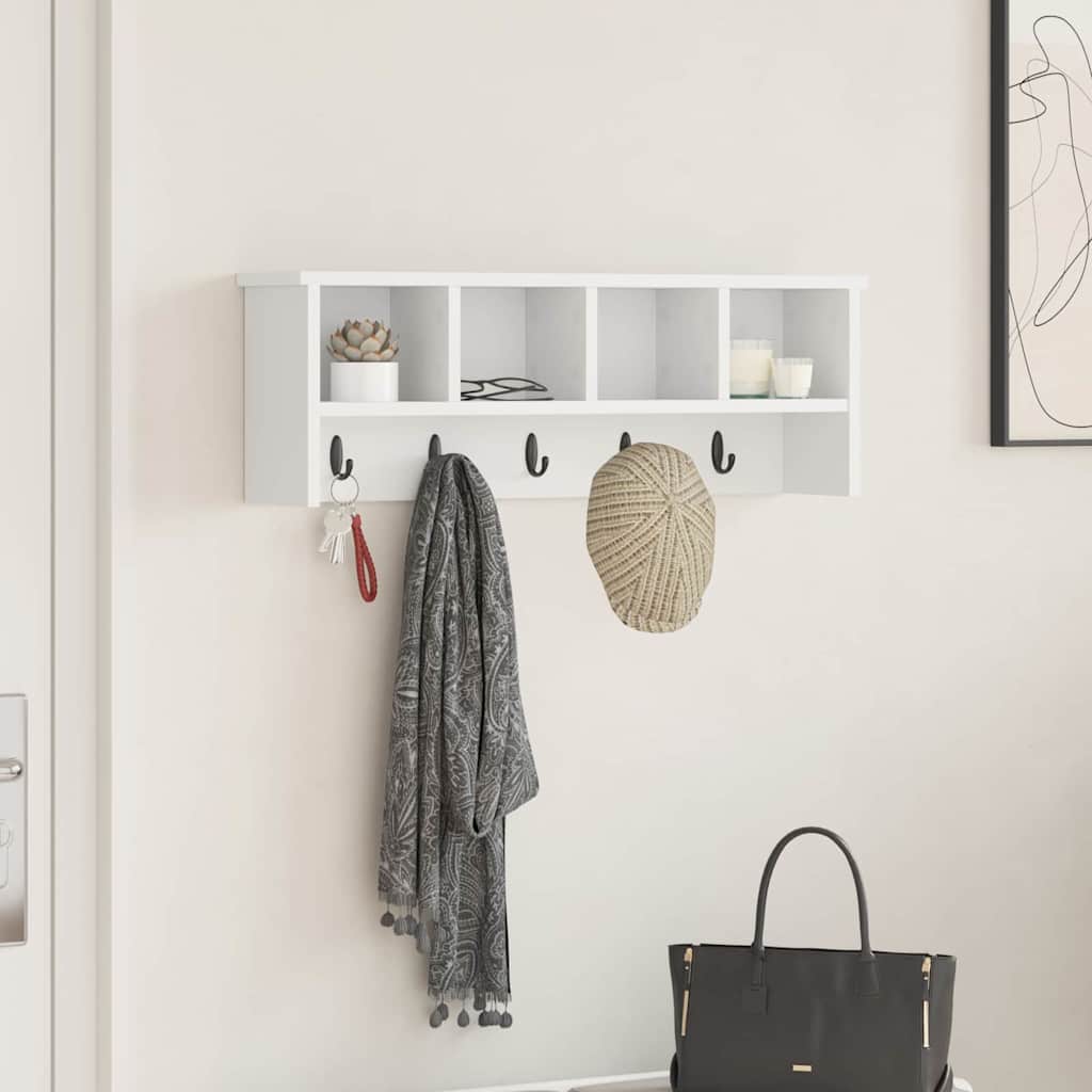 Wall-Mounted Coat Rack Wall-Mounted White 75 x 16 x 26 cm