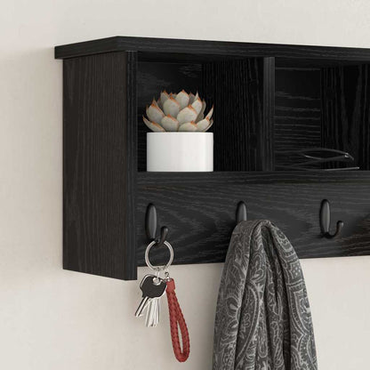Wall-Mounted Coat Rack Wall-Mounted Black Oak 75 x 16 x 26 cm