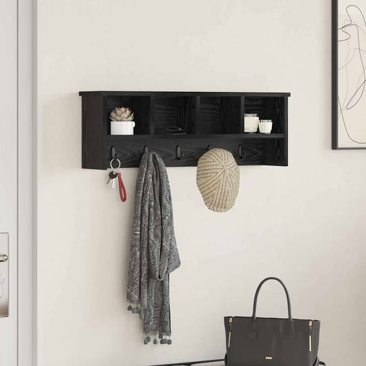 Wall-Mounted Coat Rack Wall-Mounted Black Oak 75 x 16 x 26 cm