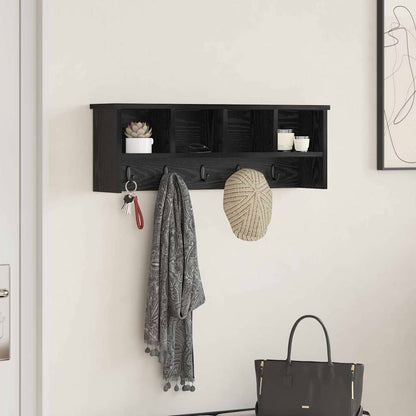 Wall-Mounted Coat Rack Wall-Mounted Black Oak 75 x 16 x 26 cm