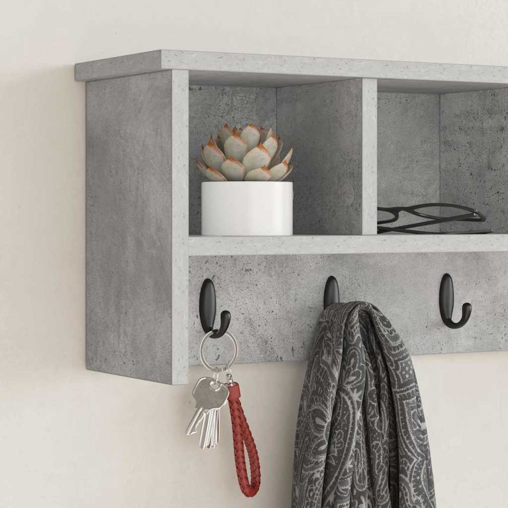 Wall-Mounted Coat Rack Wall-Mounted Concrete Grey