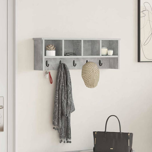 Wall-Mounted Coat Rack Wall-Mounted Concrete Grey