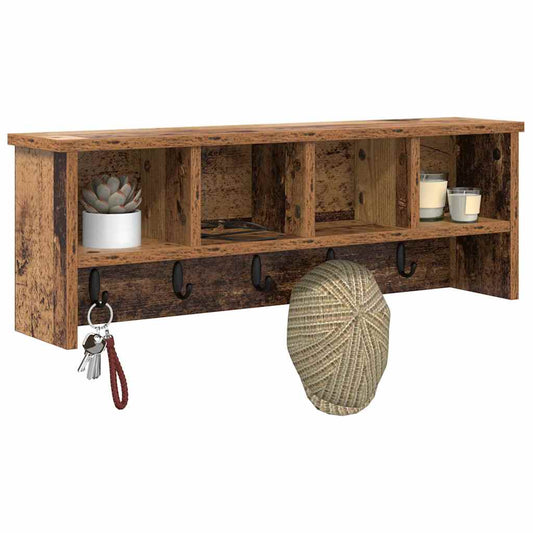 Wall-Mounted Coat Rack Wall-Mounted Old Wood 75 x 16 x 26 cm