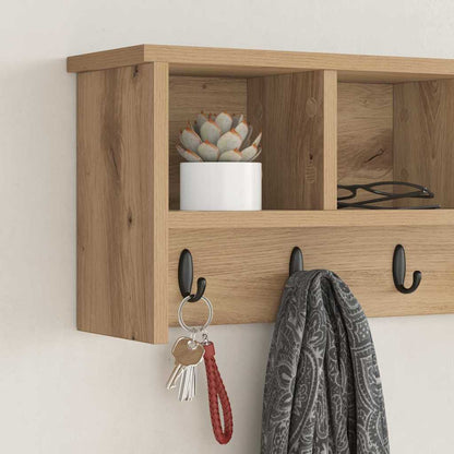 Wall-Mounted Coat Rack with Shelf Artisan Oak 75 x 16 x 26 cm