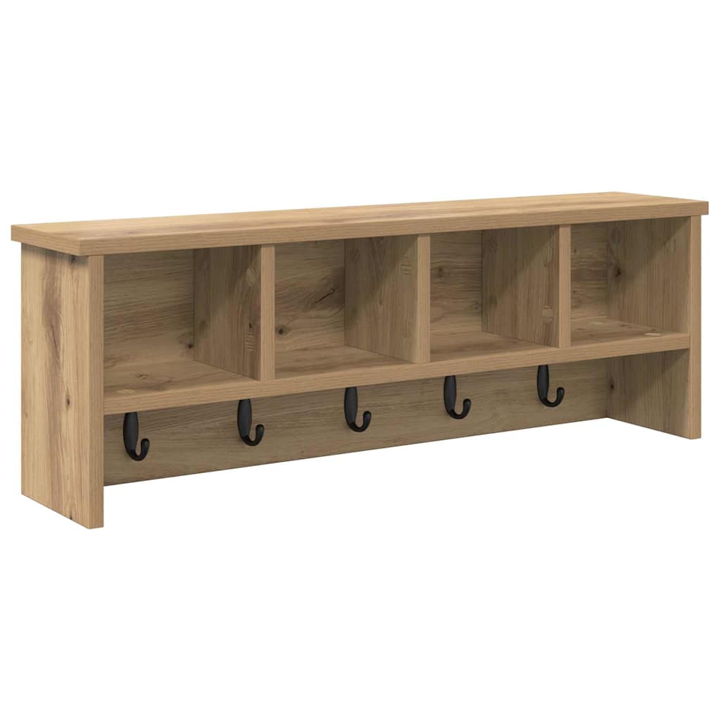 Wall-Mounted Coat Rack with Shelf Artisan Oak 75 x 16 x 26 cm