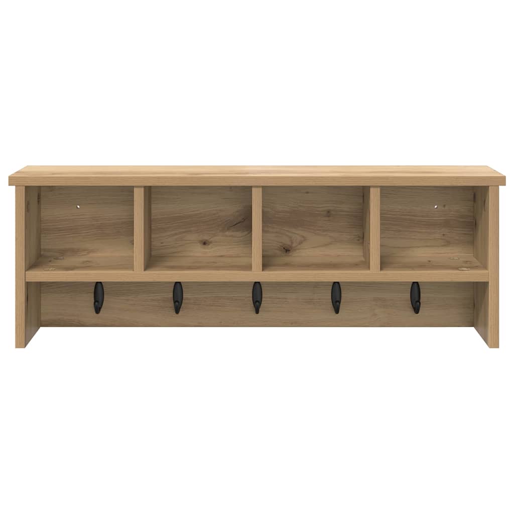 Wall-Mounted Coat Rack with Shelf Artisan Oak 75 x 16 x 26 cm