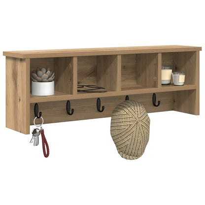 Wall-Mounted Coat Rack with Shelf Artisan Oak 75 x 16 x 26 cm