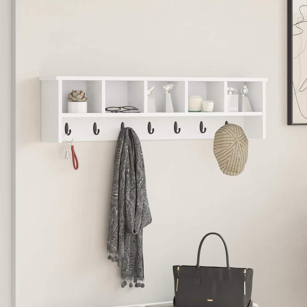 Wall-Mounted Coat Rack Wall-Mounted White 100 x 16 x 26 cm