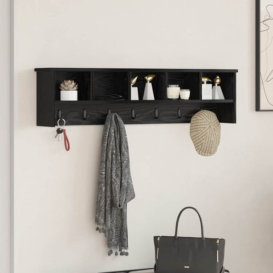 Wall-Mounted Coat Rack Wall-Mounted Black Oak 100 x 16 x 26 cm
