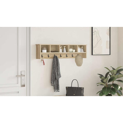 Wall-Mounted Coat Rack with Shelf Sonoma Oak 100 x 16 x 26 cm