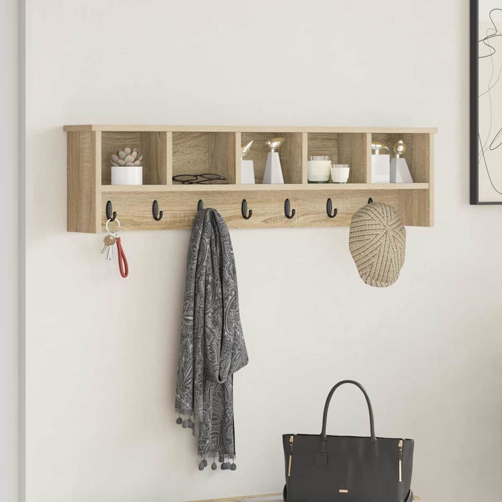 Wall-Mounted Coat Rack Wall-Mounted Sonoma Oak 100 x 16 x 26 cm