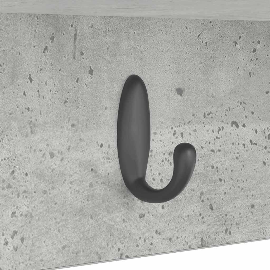 Wall-Mounted Coat Rack Wall-Mounted Concrete Grey
