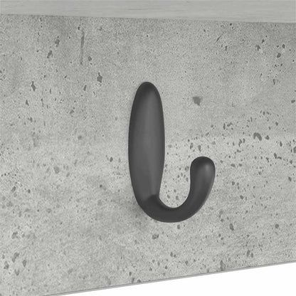 Wall-Mounted Coat Rack Wall-Mounted Concrete Grey