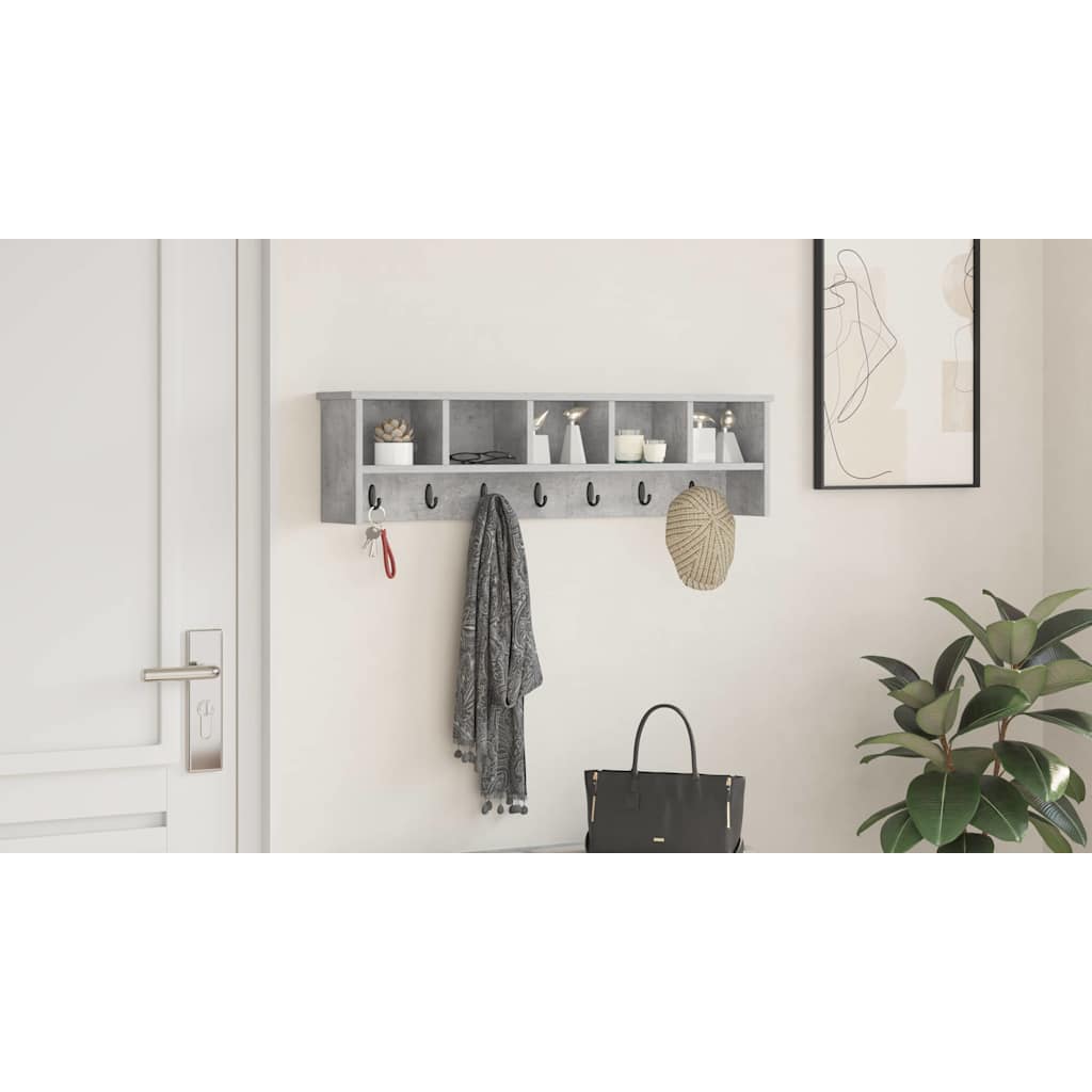 Wall-Mounted Coat Rack Concrete Grey 100 x 16 x 26 cm
