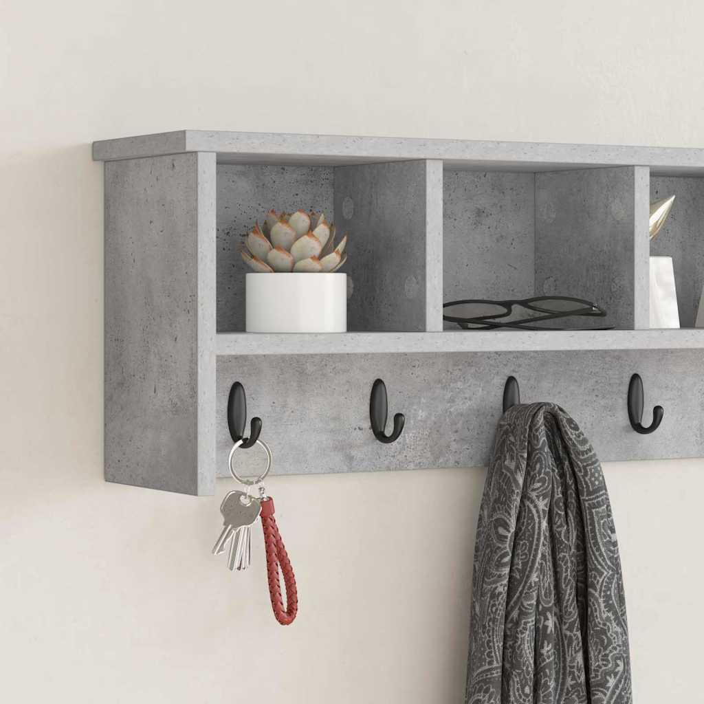 Wall-Mounted Coat Rack Wall-Mounted Concrete Grey