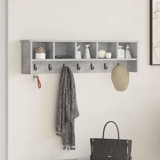 Wall-Mounted Coat Rack Concrete grey 100 x 16 x 26 cm
