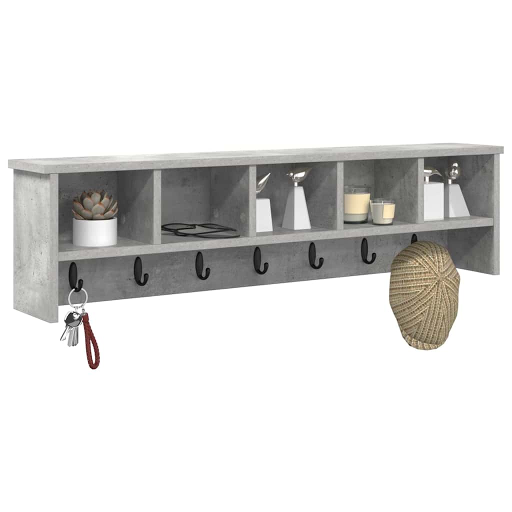 Wall-Mounted Coat Rack Wall-Mounted Concrete Grey