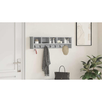 Wall-Mounted Coat Rack with Shelf Grey Sonoma 100 x 16 x 26 cm