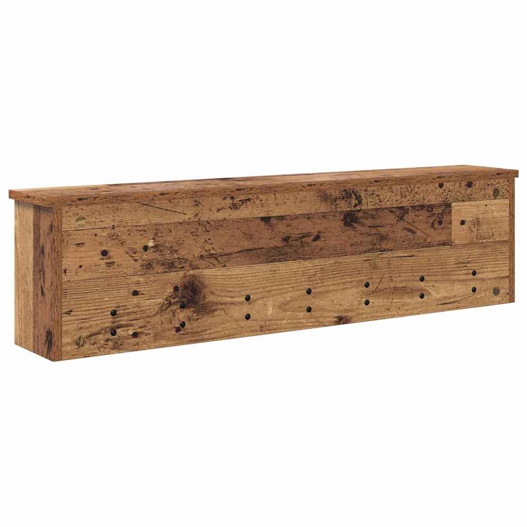 Wall-Mounted Coat Rack with Shelf Old Wood 100 x 16 x 26 cm