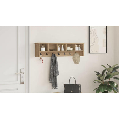 Wall-Mounted Coat Rack with Shelf Artisan Oak 100 x 16 x 26 cm