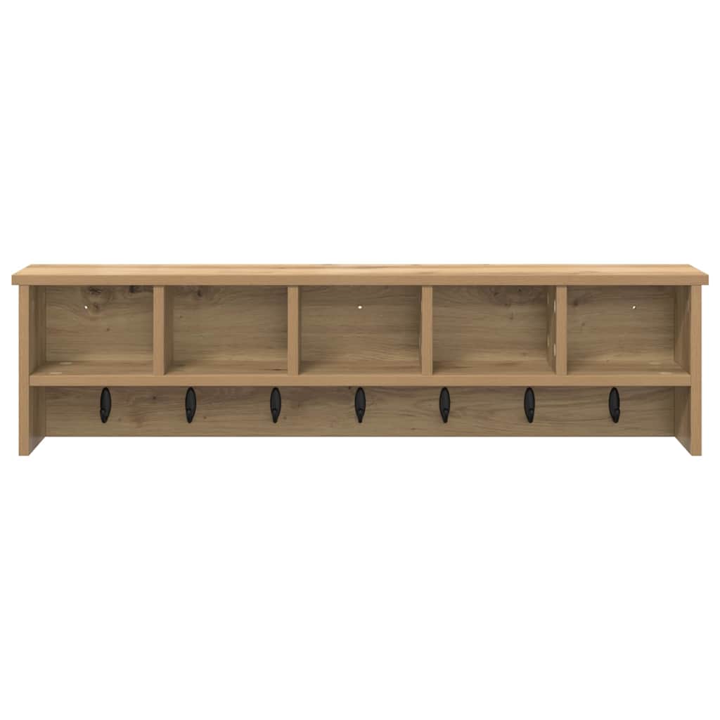 Wall-Mounted Coat Rack with Shelf Artisan Oak 100 x 16 x 26 cm