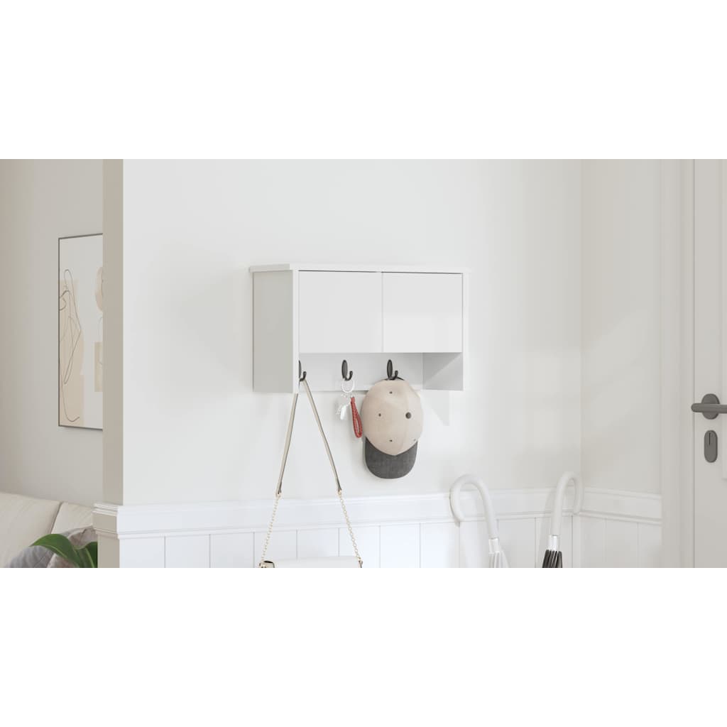 Wall-Mounted Coat Rack White 50 x 20 x 30 cm Engineered wood