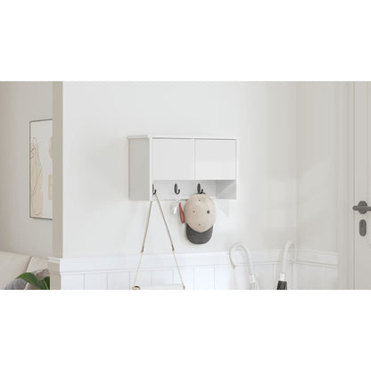 Wall-Mounted Coat Rack White 50 x 20 x 30 cm Engineered wood