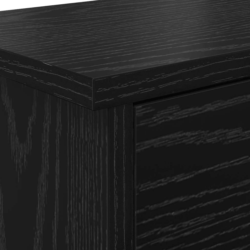 Wall-Mounted Coat Rack with Shelf Black Oak 50 x 20 x 30 cm