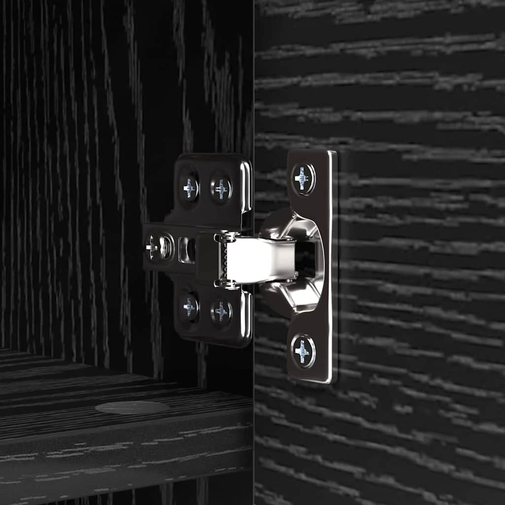 Wall-Mounted Coat Rack with Shelf Black Oak 50 x 20 x 30 cm