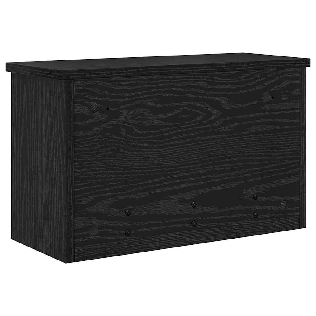 Wall-Mounted Coat Rack with Shelf Black Oak 50 x 20 x 30 cm