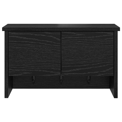 Wall-Mounted Coat Rack with Shelf Black Oak 50 x 20 x 30 cm