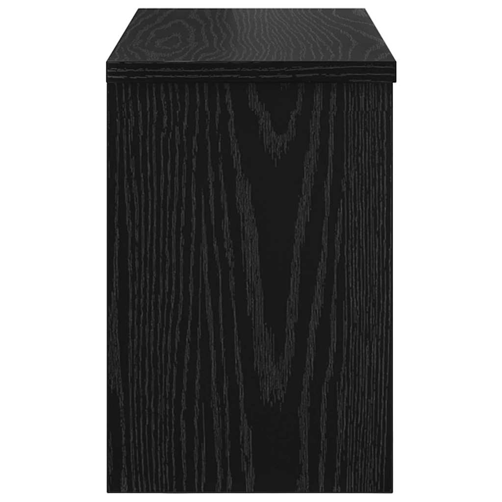 Wall-Mounted Coat Rack with Shelf Black Oak 50 x 20 x 30 cm