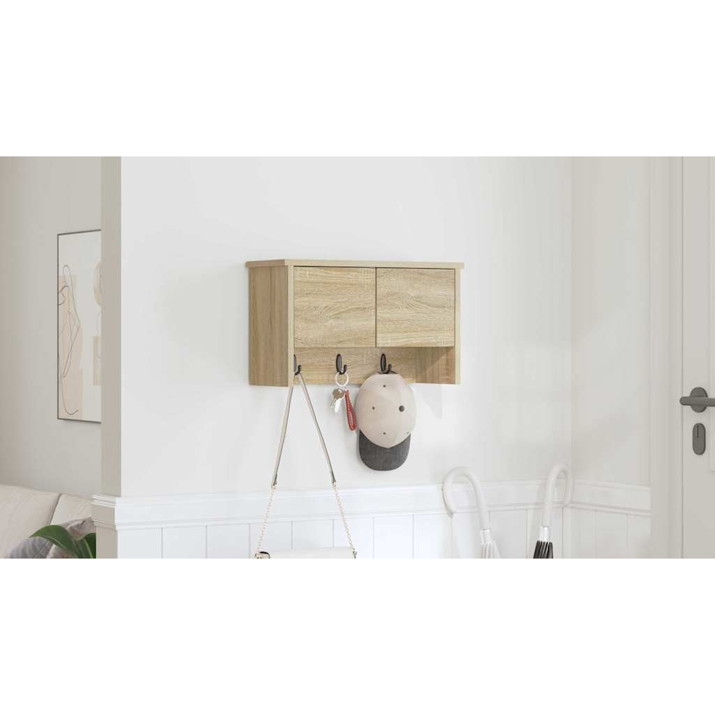 Wall-Mounted Coat Rack with Shelf Sonoma Oak 50 x 20 x 30 cm