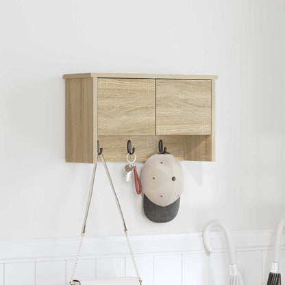 Wall-Mounted Coat Rack with Shelf Sonoma Oak 50 x 20 x 30 cm