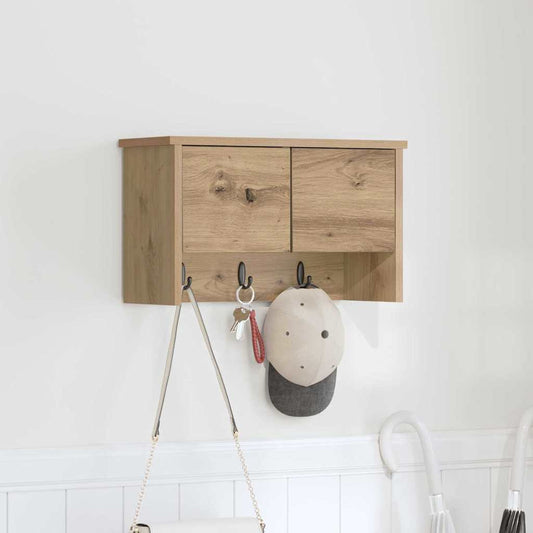 Wall-Mounted Coat Rack with Shelf Artisan Oak 50 x 20 x 30 cm